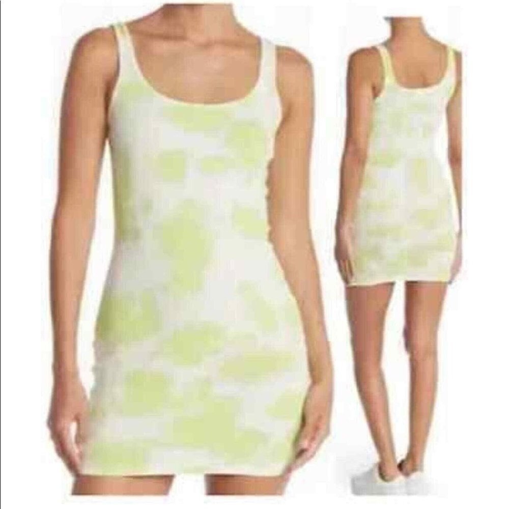 Abound Womens Size Medium Green Prairie Tie Dye Mini Tank BodyCon Dress
